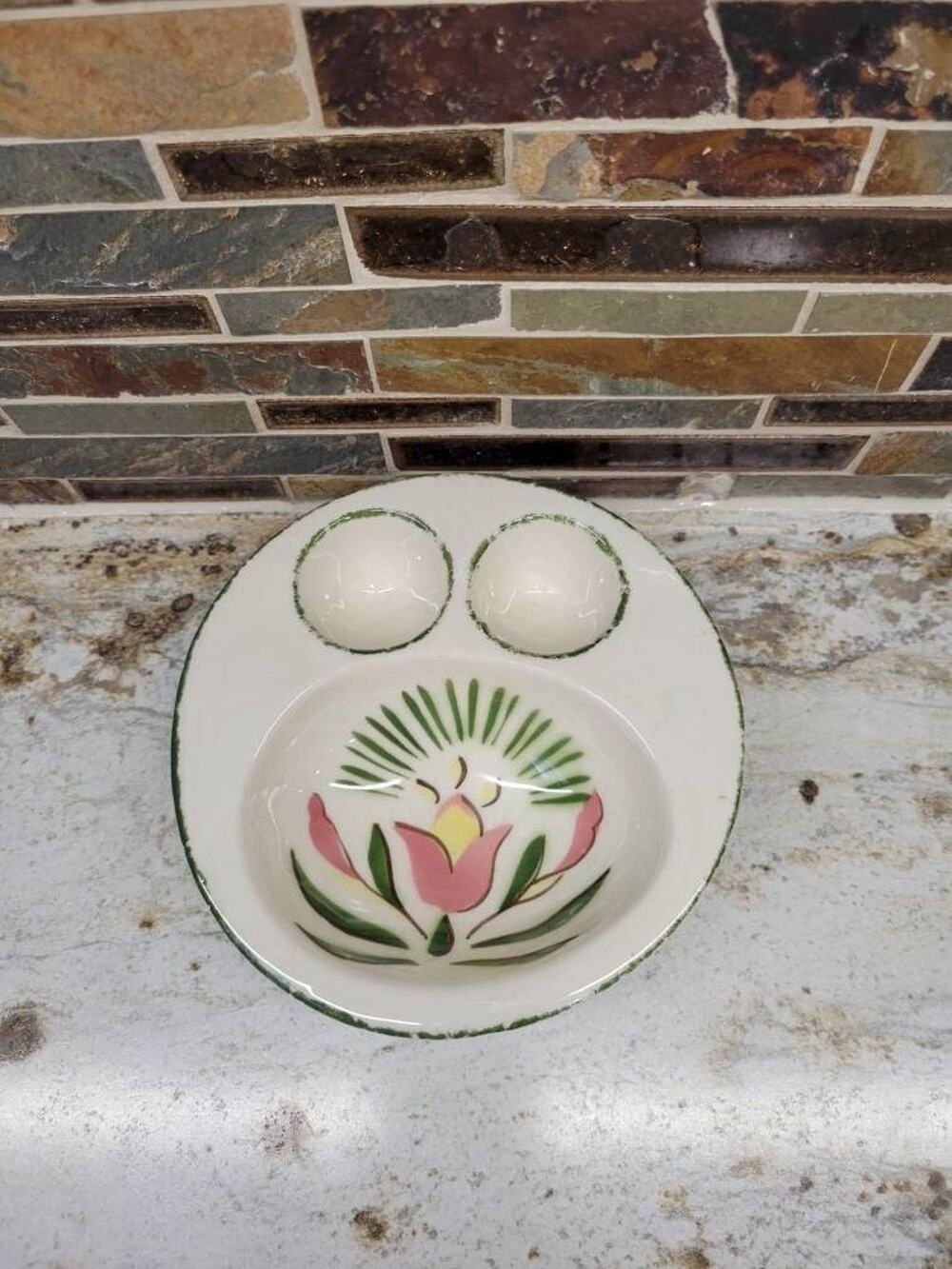 Vintage Cardinal China Ceramic Breakfast Dish Tulip Boiled Egg Cup Bowl